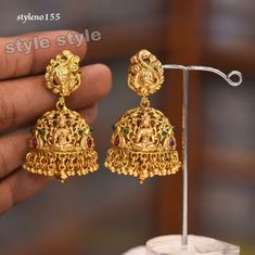 Pure Gold Jewellery, Blouse Work Designs, Gold Earrings Designs, Simple Earrings