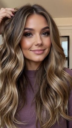 Embrace fall with bronde balayage! Discover the warm, natural tones that are trending this season #fallhaircolor #brondebalayage #autumnhair #fallhairtrends #brondehair #fallbalayage #hairinspo #brondehighlights #sunkissedhair #fallhairideas Low Maintenance Fall Hair Color, Cute Fall Hair Colors For Brunettes, Brunette Blonde Balayage, Mushroom Bronde, Balayage Techniques, Money Pieces, Balayage Blond