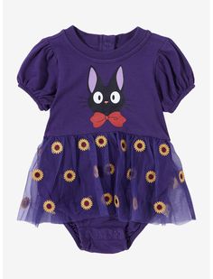 Studio Ghibli Kiki's Delivery Service Jiji Sunflower Infant Tutu One-Piece - BoxLunch Exclusive | BoxLunch Studio Ghibli Fashion, Ghibli Fashion, Ghibli Baby, Studio Ghibli Kiki's Delivery Service, Ghibli Kiki's Delivery Service, Infant Tutu, Nerdy Outfits, Kiki Delivery, Cool Kids Clothes