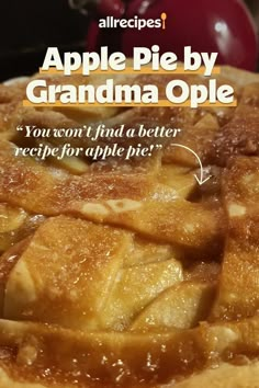 an apple pie by grandma ople on the cover of allrecipes magazine