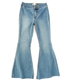 From Chelsea and Violet&#x2C; these jeans featureStretch denimFlared legTwo plain back pocketsCotton/polyester/rayon/spandexMachine wash; tumble dryImported. Jeans For Kids, Bell Bottom Jeans Outfit, Flair Jeans, Trendy Jeans, Jean Trends, High Waisted Flares, Stella Mccartney Kids, Denim Design, Denim Flares