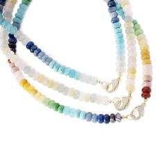 Rainbow Rondelle Gemstone Bead Necklaces, Beaded Necklaces With Gemstone Accents For Jewelry Making, Rainbow Rondelle Beaded Jewelry, Rainbow Rondelle Gemstone Beads Necklace, Rainbow Beaded Necklaces With Natural Stones, Rainbow Natural Stones Round Beads Necklaces, Rainbow Beaded Necklaces With Gemstone Beads, Rainbow Gemstone Beaded Necklaces, Rainbow Crystal Necklaces With Round Gemstone Beads