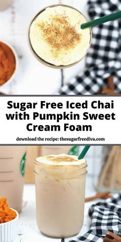 sugar free iced chai with pumpkin sweet cream