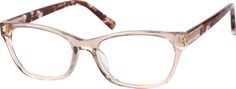 The colorfully patterned temple arms give these smart rectangle glasses some feminine flair. Made with high-quality acetate that is hand-polished to a glossy finish the medium-sized frame is available in the following colors: translucent brown translucent tawny and black. Spring hinges provide a comfortable fit. Please note the actual pattern on eyeglasses may vary slightly from the one pictured. | Zenni Women's Rectangle Prescription Glasses Pink Plastic Frame Optical Glasses Women, Rectangle Glasses, Zenni Optical, Cool Glasses, Fashion Eye Glasses, Pink Plastic, Women Pink, Glass Frames, Optical Glasses