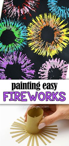 this is an easy art project for kids to do with fireworks