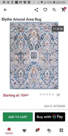 the rug is on sale for $ 3 99