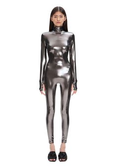 MONOSKIN TOTAL mirror - MONOSUIT Silver Bodysuit, Jumpsuit Winter, Full Bodysuit, Black Mesh Bodysuit, Black White Jumpsuit, Winter Jumpsuit, Bolero Dress, Bodysuit Designs, Full Body Suit