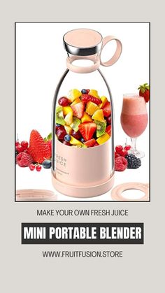 EXPERIENCE THE JOY OF PORTABLE BLENDING WITH FRUIT FUSION Mixer Bottle, Oatmeal Smoothie Recipes, Juice Maker, Blended Drinks, How To Make Smoothies