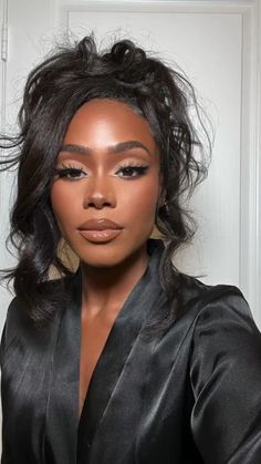 Sultry Makeup, Natural Glam Makeup, Soft Glam Makeup, Glam Makeup Look, Dark Skin Makeup, American Woman