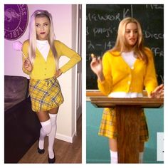 Cher from Clueless // Halloween Costume Cher Clueless Costume Diy, House Party Outfit College, How To Get Cher From Clueless Hair, Cher Costume Clueless, Clueless Costume Ideas, Tai Clueless Costume, House Party Outfits, How To Do Chers Hair From Clueless