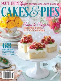 the cover of southern lady cakes and pies magazine, featuring cake slices on a plate