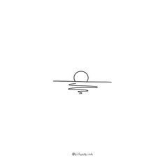 a simple line drawing of a ball floating in the water