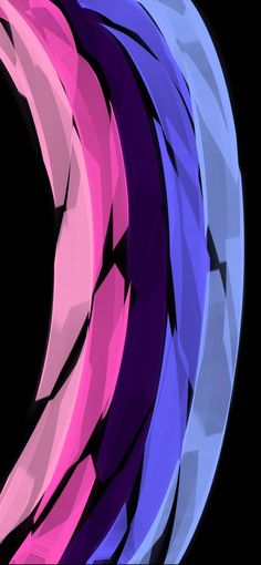 an abstract circular design made up of many different shades of pink, blue and purple