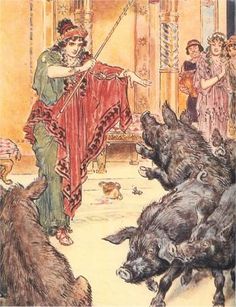 an illustration from the story of the three little pigs