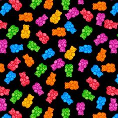 colorful gummy bears on black background for wallpaper or wrapping paper stock photo - 1307982