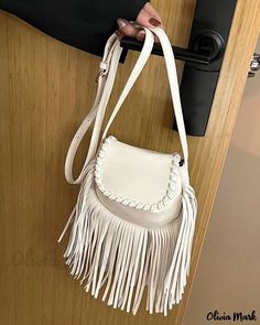 Olivia Mark - Stylish Handbag with Magnetic Buckle and Trendy Tassel Design Phone Bag Pattern, Retro Texture, Designer Handbag Brands, Elegant Handbag, Design Texture, Retro Purse, Fashion Shoes Sneakers, Luggage Sizes, Women Crossbody Bag