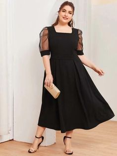 Cek model bajunya di sini! Dress Big Size Party, Big Size Dress Casual, Mesh Sleeve Dress, Plus Size Dresses For Party, Big Size Dress, Frock For Women, Plus Size Party Dresses, Drawstring Dresses, Plus Size Fashion For Women