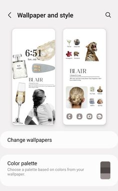 the wallpaper and style app on an iphone