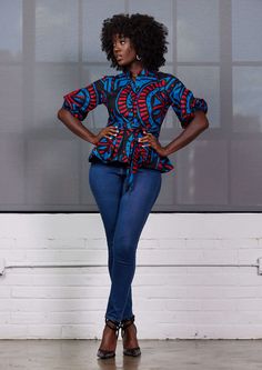 Kitenge Shirts Women, Kitenge Shirts, Red Tiles, Tiny Bird, Cool Weather, African Inspired Fashion, Tile Print, Ankara Fabric, African Dresses