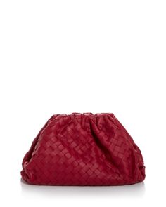 Bottega Veneta Large Woven Leather Clutch Intrecciato Weave Clutch Pouch For Travel, Designer Soft Leather Pouch Clutch, Luxury Leather Pouch Coin Purse, Evening Textured Leather Clutch Pouch, Red Evening Bag With Intrecciato Weave, Leather Evening Coin Purse Pouch, Evening Leather Pouch Coin Purse, Leather Pouch, Leather Clutch