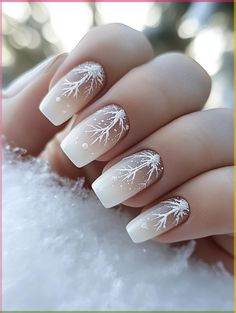 White Christmas nails: where winter's purity meets festive flair. Explore 23 captivating designs that bring the wonder of the season to life. From sparkling snowdrifts to charming reindeer silhouettes, these nail ideas capture the essence of holiday magic. Transform your manicure into a miniature winter wonderland, showcasing the serene beauty of a white Christmas right at your fingertips. Winter Nails Elegant, Winter Wonderland Nails, Snow Nails, Nail Designs Tutorial, Christmas Nails Easy, Wedding Nail, Christmas Nail Art Designs, Snowflake Nails, Blue Nail Designs