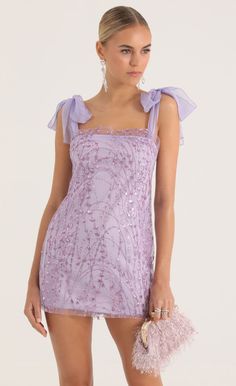 Mariama Tulle Sequin Mini Dress in Purple | LUCY IN THE SKY Hoco 2023, Eras Concert, Taylor Concert, Dinner Dresses, Swift Outfits, Taylor Outfits, Concert Dresses, Swift Concert, Taylor Swift Tour Outfits