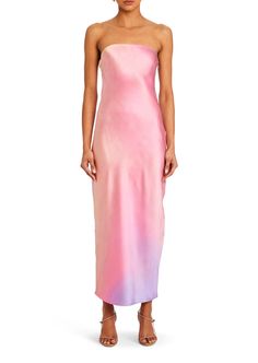 Cerith Silk Strapless Midi Dress Sunset Tie Dye, Spring Knits, Spring Capsule Wardrobe, Knit Shoes, Summer Beach Outfit, Beach Outfits, Knit Denim, Strapless Midi Dress, Spring Shoes