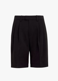 Long story short. We took the best-selling Low Favorite Pant—with front pockets, inverted front pleats and mid-rise waist--and recreated the tailored beauties as Bermuda-length shorts. Crafted from our signature blend-suiting fabric, The Low Favorite Bermuda Short has a relaxed fit for a chic, work-to-weekend look. 63% Polyester, 32% Rayon, 5% SpandexCare Instructions:Machine wash cold gentle cycleLine dryDry Clean Gaby is 5'9" wearing size 2Rise: 11 3/8"Leg Opening: 22 1/2"Inseam: 9" Long Story Short, Suiting Fabric, Bermuda Short, Long Story, Pleated Shorts, The Low, Black Shorts, Short Pants, Bermuda Shorts