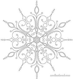 a snowflake that has been drawn in black and white