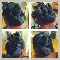 Rocking Hairstyles, Black Updos, French Roll Updo, Short Quick Weave Hairstyles, Hair Dues, Donut Hair, Photoshoot Hair, African American Hair, Straightening Natural Hair