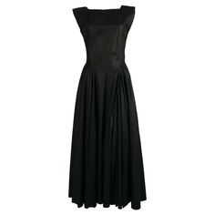 1980's AZZEDINE ALAIA black seamed dress with full skirt For Sale at 1stDibs Black Cotton Dress, Azzedine Alaïa, Black Cotton Dresses, Azzedine Alaia, Full Skirt Dress, Maxi Dress Black, Skirt Maxi, Hollywood Hills, Small Dress