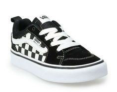 Casual Non-slip Sneakers For Skateboarding, Casual Low-top Non-slip Skate Shoes, Casual Non-slip Low-top Skate Shoes, Non-slip Low-top Skate Shoes, Casual Skate Shoes With Rubber Sole For School, Casual Skate Shoes With Elastic Laces For Skateboarding, Casual Round Toe Skate Shoes For School, Vans Casual Skate Shoes With Elastic Laces, Trendy Vans Lace-up Skate Shoes