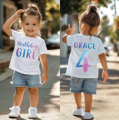 MATCHING FAMILY- https://www.etsy.com/listing/1003129787/family-matching-girl-birthday-shirts?click_key=1ce35ed4522cfebb1f0b0d33690c095ba48edadd%3A1003129787&click_sum=579a16fd&ref=shop_home_active_24&pro=1&sts=1Welcome to JADEandPAIIGE! Below is a list of sizing and washing instructions for our products! PLEASE READ ALL SHOP ANNOUNCEMENTS PRIOR TO PLACING YOUR ORDER! WE CAN MATCH FAMILY SHIRTS TO ANY LISTING REACH OUT FOR LINKS! WE RESPOND ALMOST IMMEDIATELY SO PLEASE MAKE SURE YOUR ETSY NOTIFA Girls Birthday Shirt, Girls T Shirts, Body Suit With Shorts, Birthday Girl Shirt, Girl Toddler, Shirt Girl, Toddler Birthday, Girl Shirt, Girls Birthday