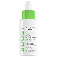 A concentrated, 10 percent niacinamide liquid serum that visibly refines pores, evens skin tone, and smooths rough texture for radiant-looking skin. Skin Type: Normal, Dry, Combination, and Oily Skincare Concerns: Fine Lines and Wrinkles, Pores, and DullnessHighlighted Ingredients:- Niacinamide (Vitamin B3) 10%: Minimizes the appearance of enlarged pores and improves uneven skin tone. - Vitamin C: Helps fade the appearance of discoloration and provides antioxidant protection.- Licorice Extract: Niacinamide Skincare, Paula's Choice, Paulas Choice, Best Skincare Products, Enlarged Pores, Minimize Pores, Glycolic Acid, Uneven Skin, Uneven Skin Tone