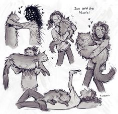 sketches of people hugging and holding cats