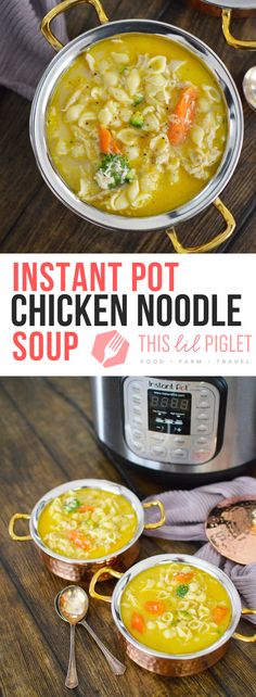 instant pot chicken noodle soup in an instant pot