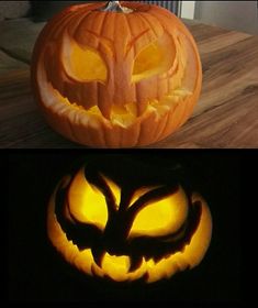 Simple Pumpkin Designs Carving, Carved Pumpkins Funny, Scary Pumpkin Carving Ideas Templates, Easy Scary Pumpkin Carving, Hard Pumpkin Carving Ideas, Pumpkin Carving Art, Spooky Pumpkin Carving Ideas, Halloween Pumpkins Carvings Designs, Scary Jack O Lantern