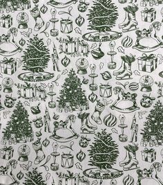 an old fashioned christmas pattern on white paper