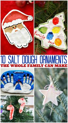 christmas crafts for kids to make with salt doughnuts and other things that are on the tree