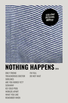 the cover of nothing happens magazine, featuring an image of a blue and white striped shirt