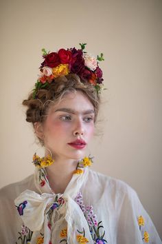 Flowers Headpiece, Textile Flowers, Autumn Bride, Headband Bridal, Bridal Flower Crown, Pink Headbands, Bridal Flower, Bridal Hair Flowers