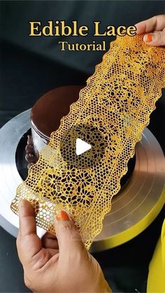 the video shows how to make an intricate lace ribbon with crochet and beads