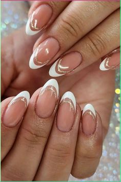 Round Nail Designs, Acrylic Nails Almond Shape, Graduation Nails, May Nails, French Tip Nail Designs, Formal Nails, Girly Acrylic Nails, French Nail Designs