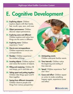 a flyer with the words e cognitive development and an image of a child