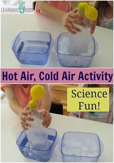 kids are making science fun with hot air balloons and ice cubes in their hands