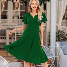 Bust 41.3” Waist 33.9” Length 46.1” 94% Nylon/ 6% Spandex Dry Clean/Hand Wash Only Zipper Closure Green Fit And Flare V-neck Dress, Green V-neck Fit And Flare Dress, Green Fit And Flare Midi Dress With Short Sleeves, Long Black Maxi Dress, Crushed Velvet Dress, Midi Tank Dress, Bodice Dress, Ribbed Knit Dress, Flare Mini Dress