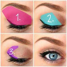 Eyeshadow: (1) lightest shade, (2) medium shade, (3) darkest shade: How To Wear Makeup, Make Up Foundation, Everyday Eye Makeup, Neutral Eyes, Neutral Makeup