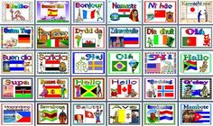 the flags of different countries are shown in this collage with words and pictures on them