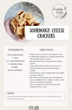 the recipe for sourdough cheese crackers