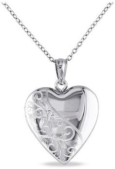 Heart Locket Pendant Necklace in Sterling Silver (18 ) Silver Earrings Aesthetic, Silver Heart Locket, Floating Diamond Necklace, Filigree Heart, Silver Necklace Set, Heart Locket Necklace, Locket Pendant Necklace, Diamond Solitaire Necklace, Sterling Silver Filigree